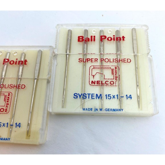 10 Sewing Machine Needles Ballpoint GERMAN NELCO 15 X 1 -14 - Picture 2 of 7